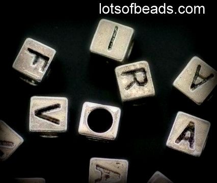 Alphabet Letters cube bead for Pandora